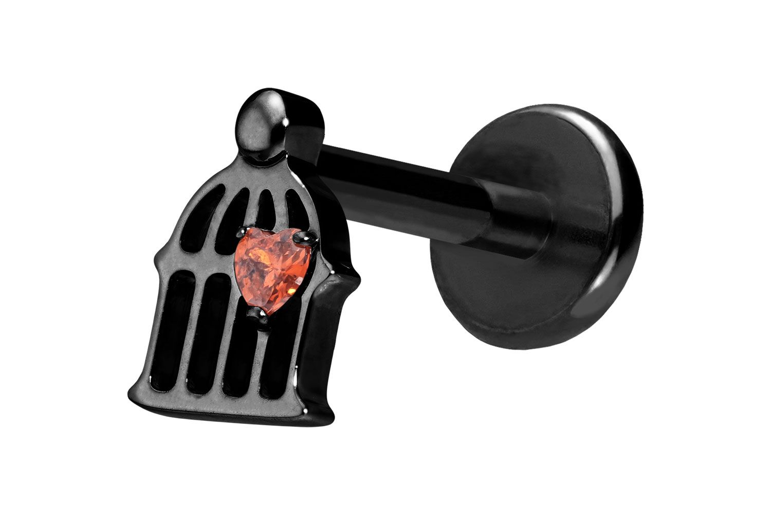 Titan Labret Piercing mit Push Fit KÄFIG